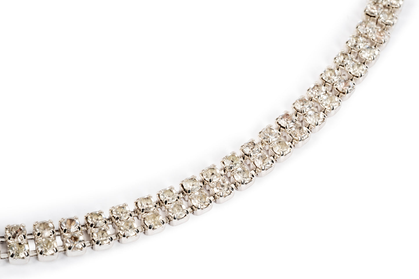 Collier cristalli con centrale perlina