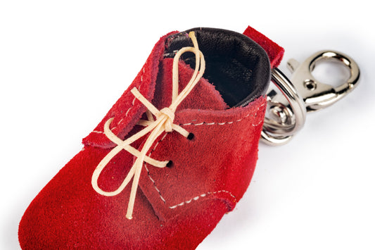 Portachiavi scarponcino rosso in pelle