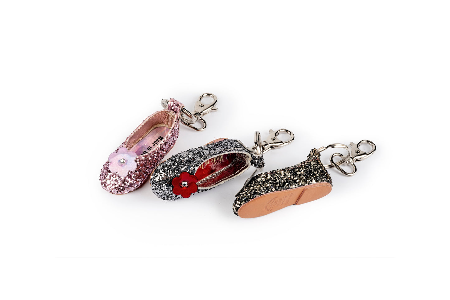 Portachiavi ballerina glitter oro e nero