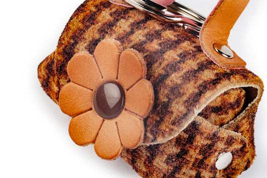 Portachiavi borsetta baby texture toni marrone