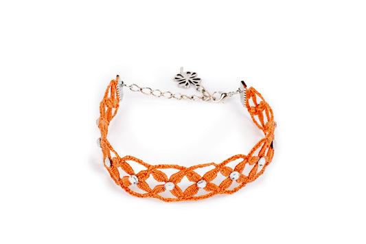 Bracciale Eugenia in tombolo color ocra