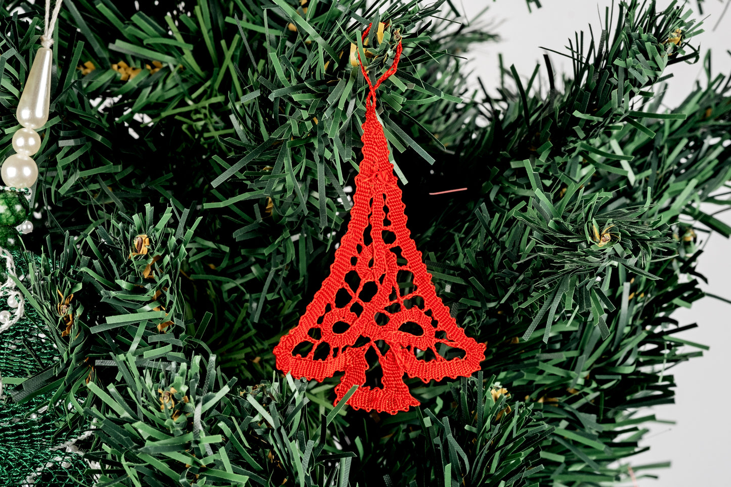 Decorazione alberello in merletto per albero di Natale