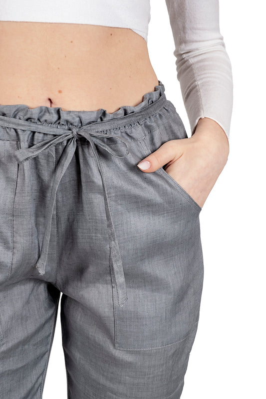 Pantalone palazzo in lino