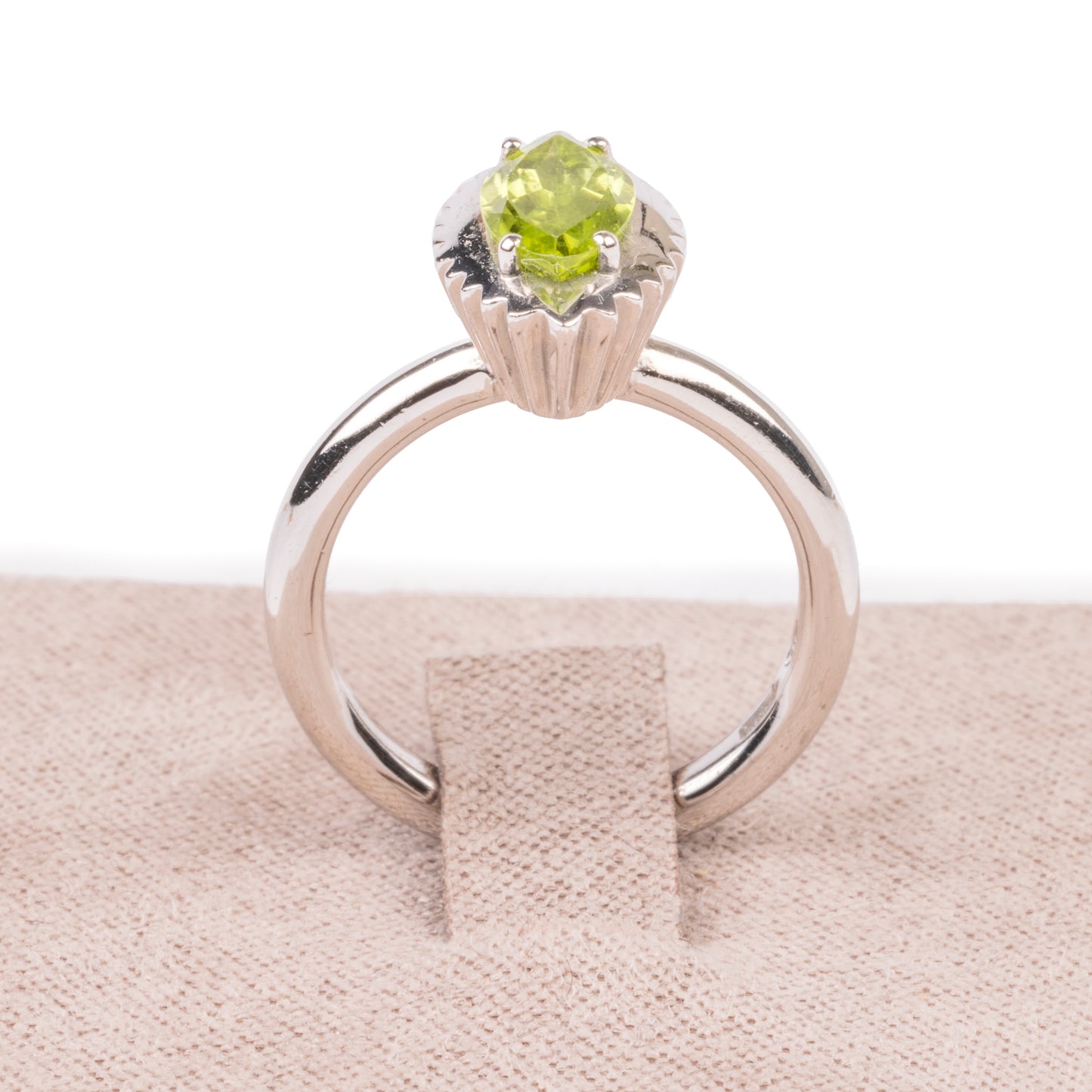 Anello Cupcake Peridoto e Argento - taglio a navette