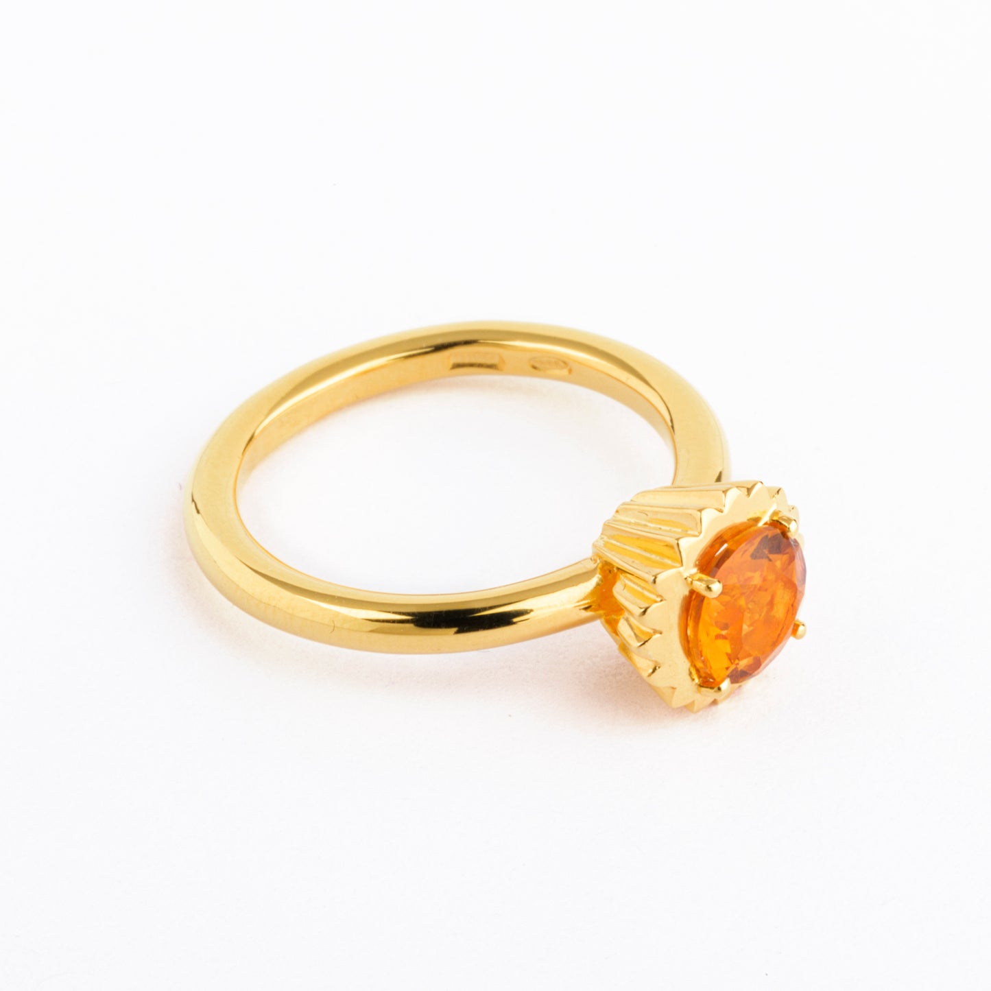 Anello Cupcake Arancio e Oro giallo - taglio a brillante