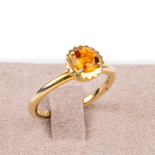 Anello Cupcake Arancio e Oro giallo - taglio a brillante