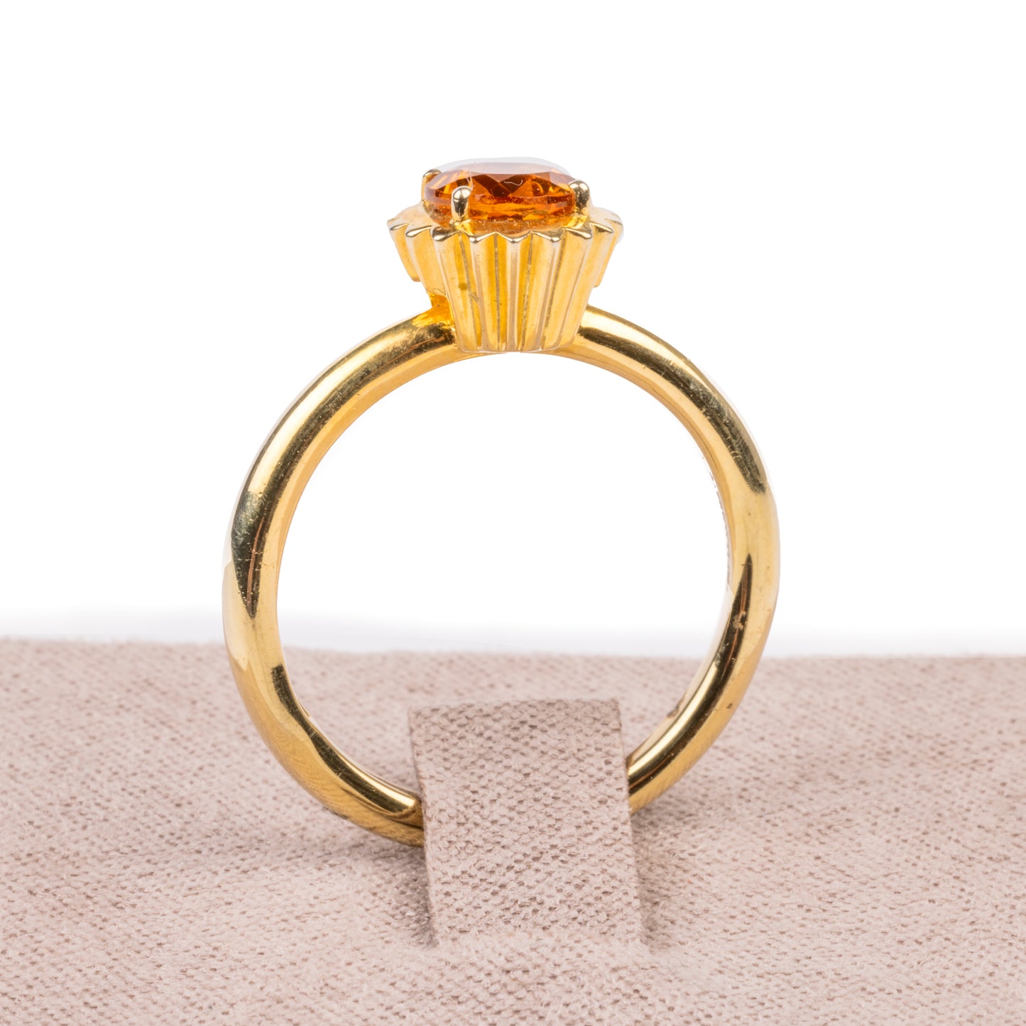 Anello Cupcake Arancio e Oro giallo - taglio a brillante