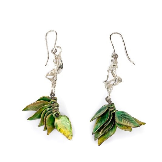 Orecchini foglie argento 925