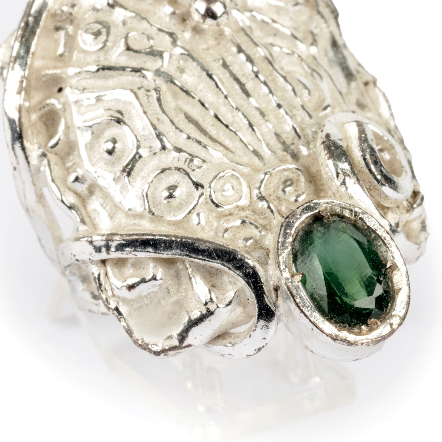 Anello argento 925 con tormalina verde