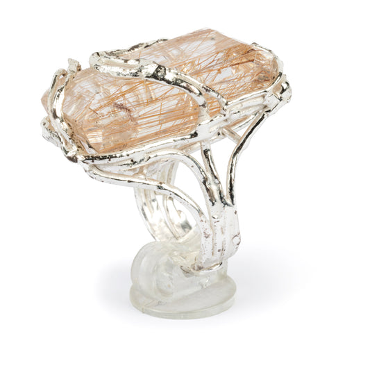 Anello argento 925 con quarzo rutilato