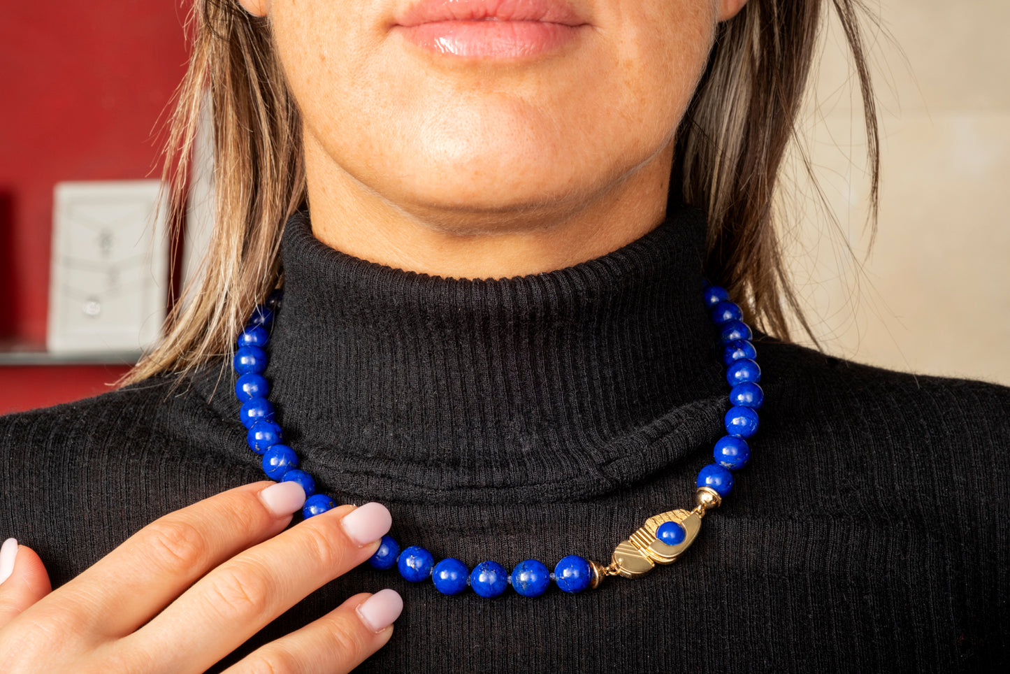 Lapis lazuli sphere necklace