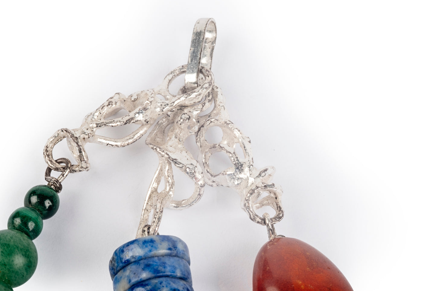 Ciondolo argento e pietre dure