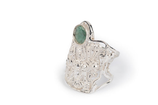 Anello argento e smeraldo