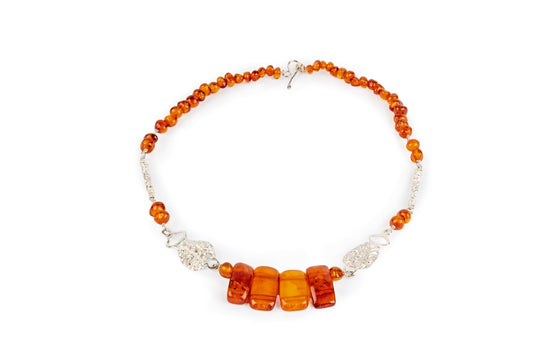 Girocollo argento e ambra