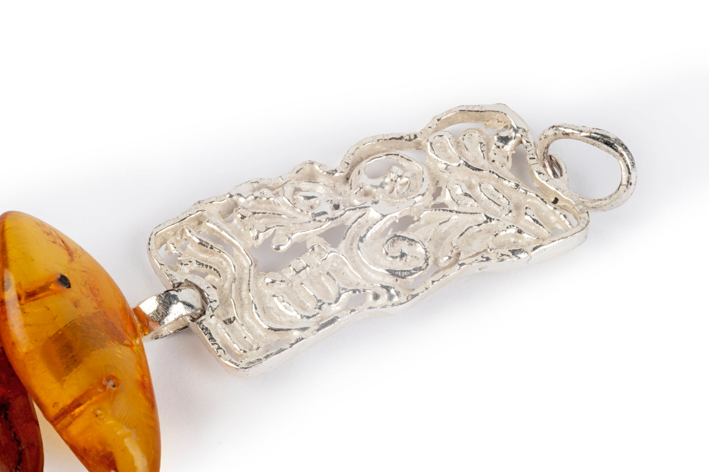 Ciondolo argento e ambra