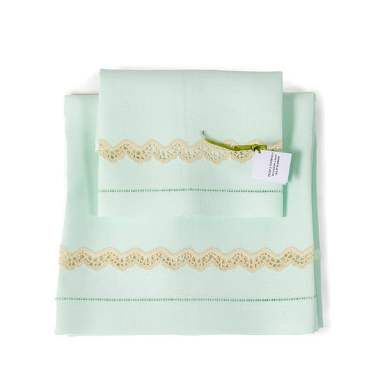 Coppia di asciugamani verde