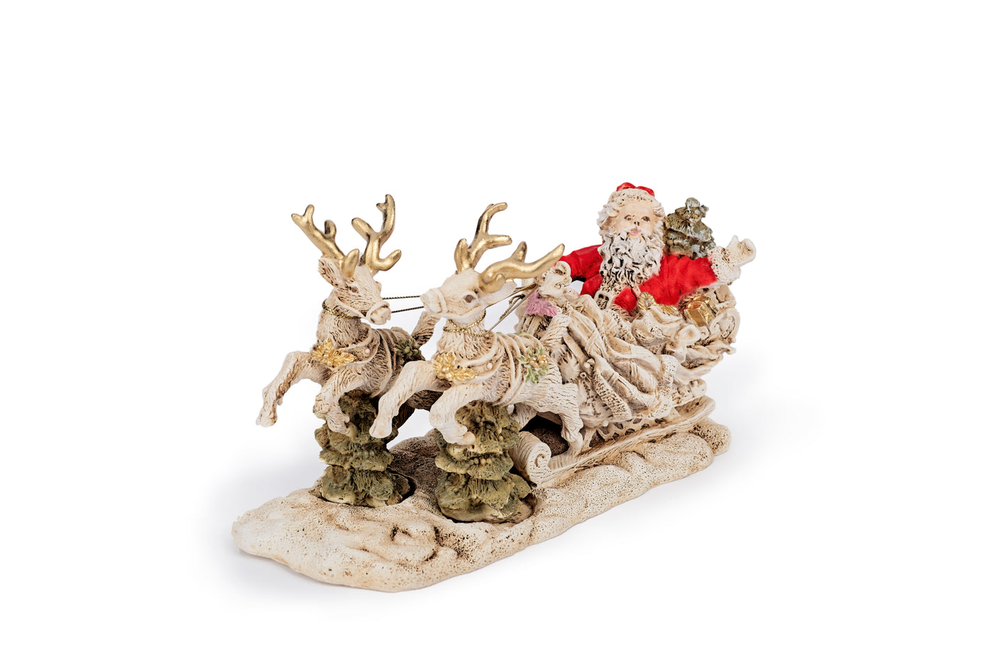 Babbo Natale su slitta con renne