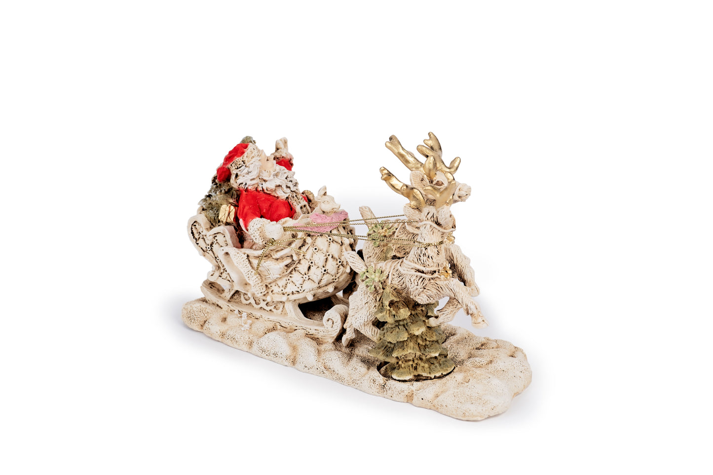 Babbo Natale su slitta con renne