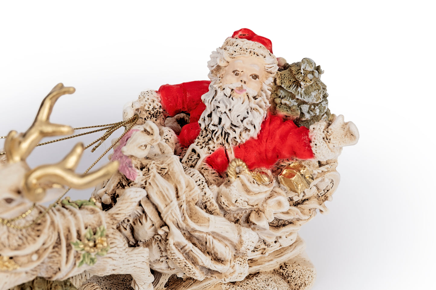 Babbo Natale su slitta con renne