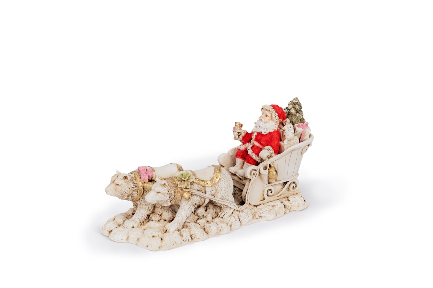 Babbo Natale su slitta con orsi polari