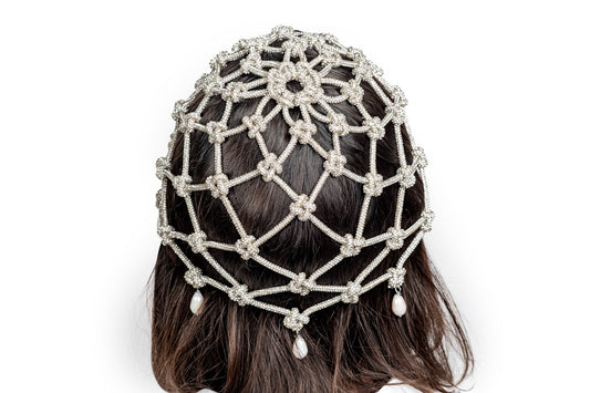Mesh Hat strass con cristalli