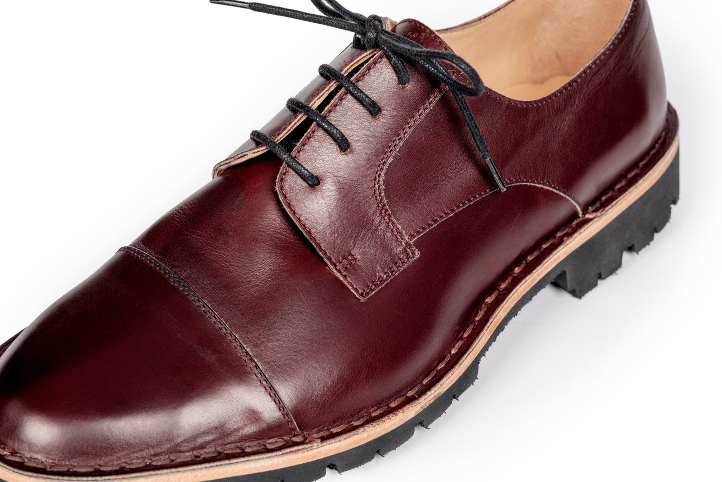 Scarpa Derby in vitello Burgundy