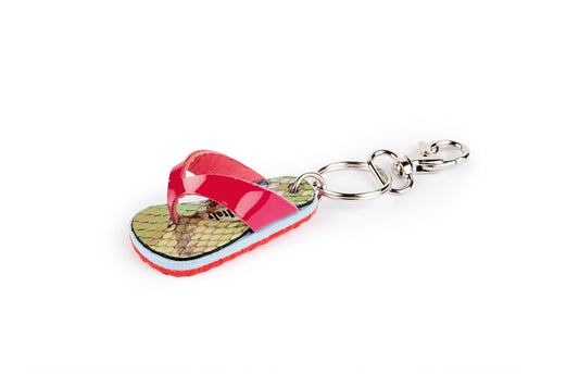 Portachiavi ciabattina mare fucsia con suola rossa