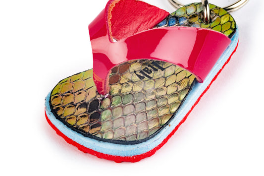 Portachiavi ciabattina mare fucsia con suola rossa