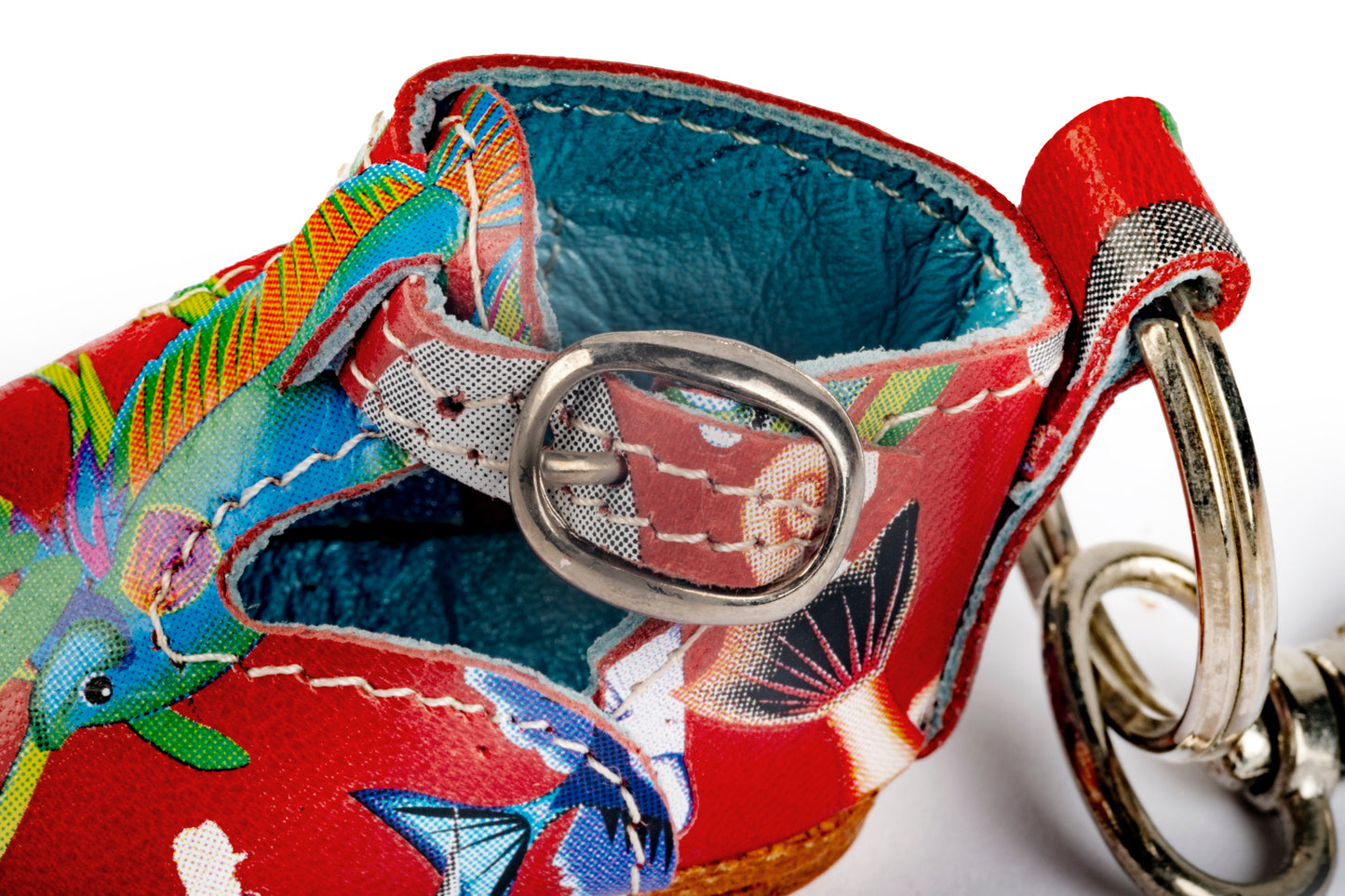 Portachiavi scarpina bebè rossa fantasia pesci