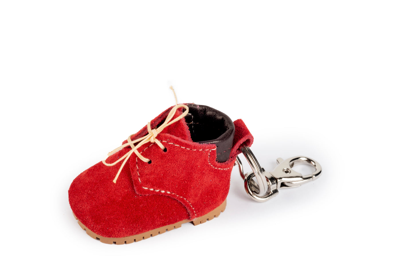 Portachiavi scarponcino rosso in pelle