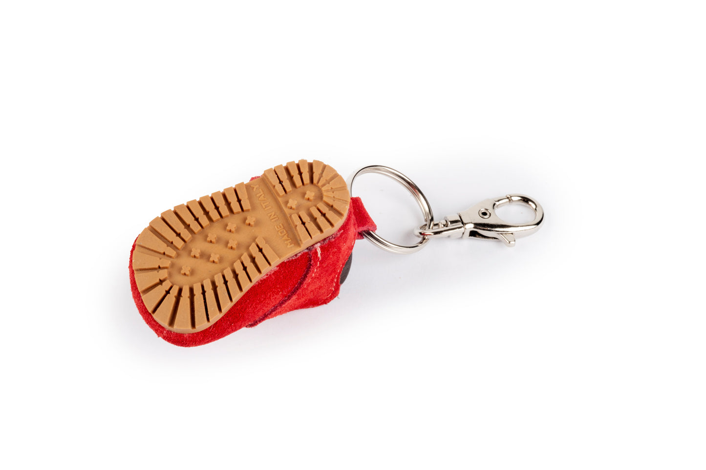 Portachiavi scarponcino rosso in pelle