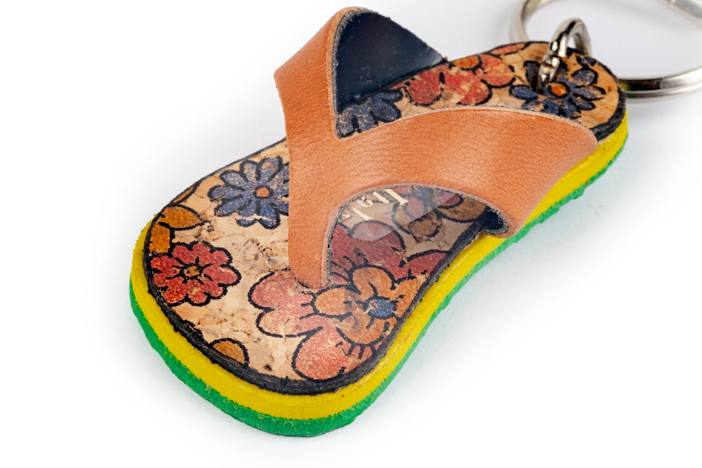 Portachiavi ciabattina mare color cuoio
