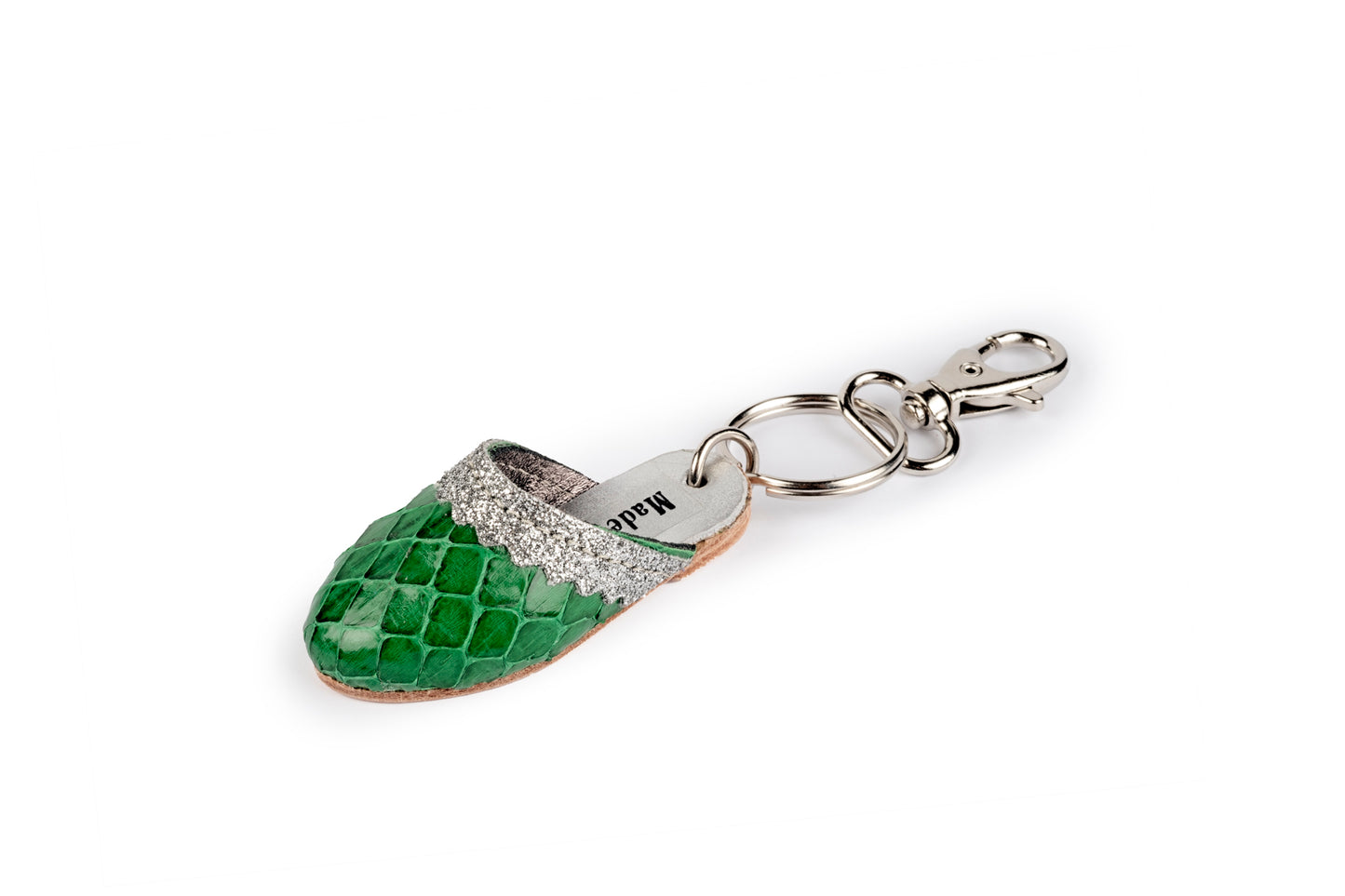 Portachiavi ciabattina pitonata verde