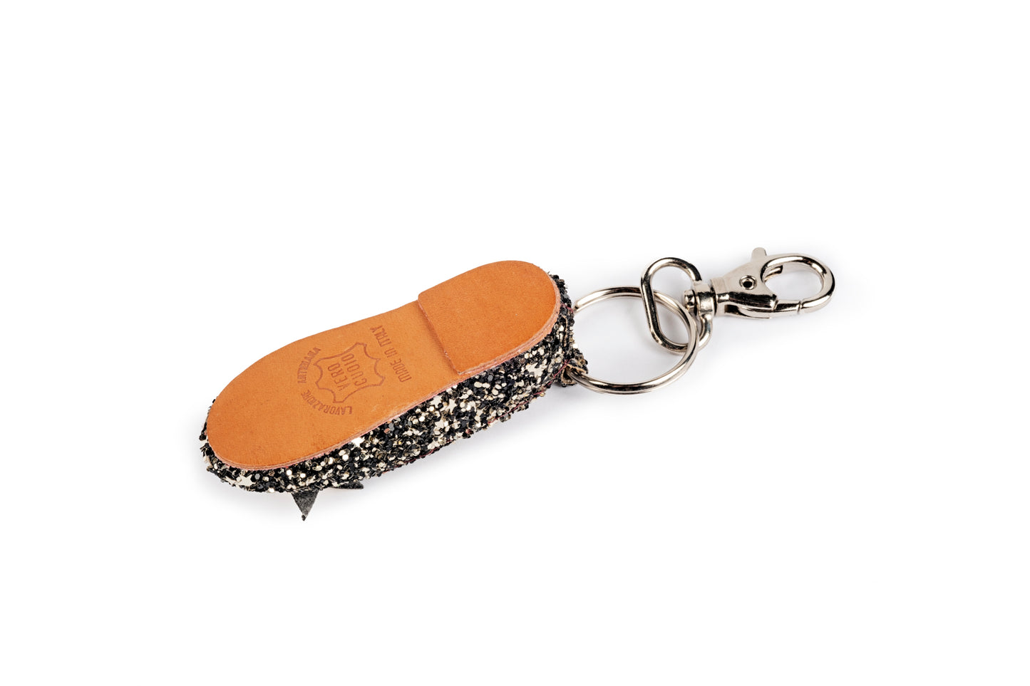 Portachiavi ballerina glitter oro e nero
