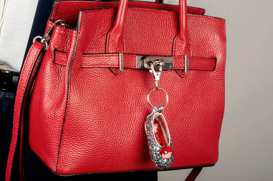 Portachiavi ballerina glitter argento