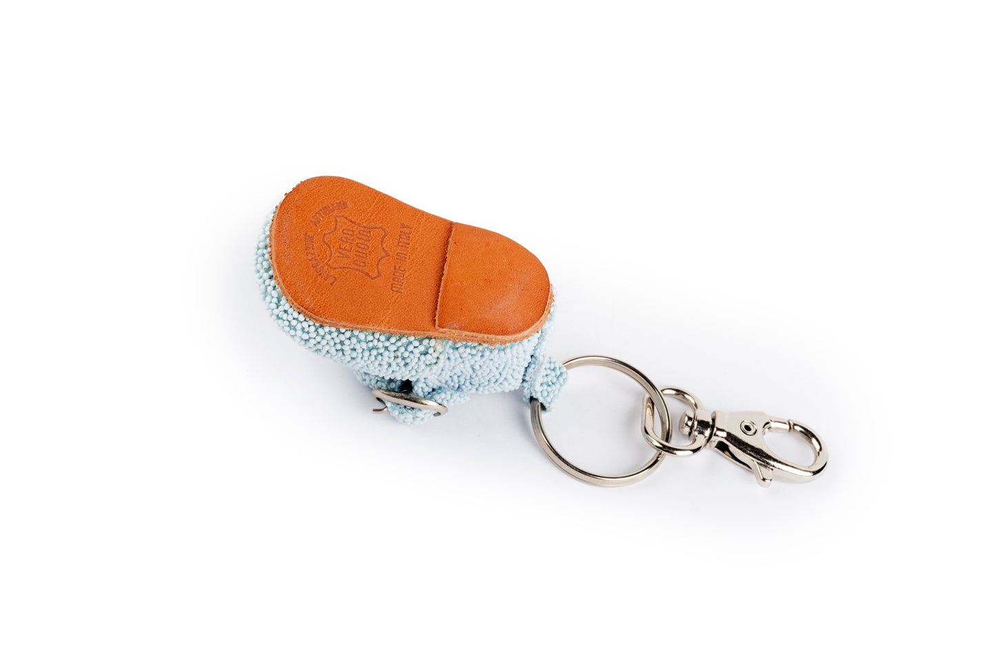 Portachiavi scarpina bebè mosaico celeste