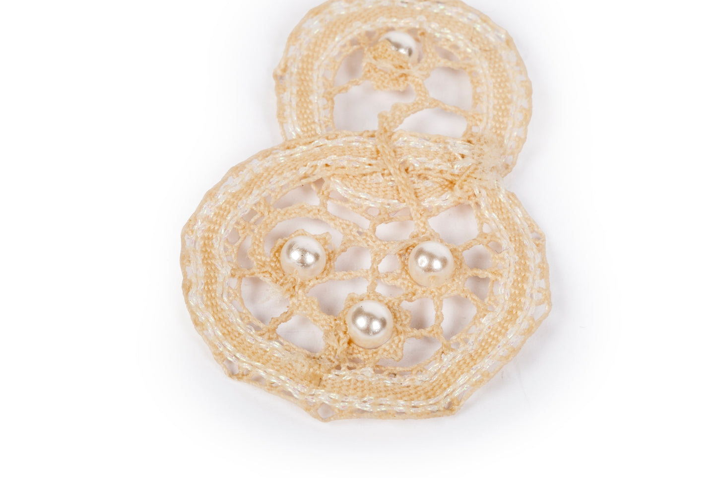 Orecchini merletto pendenti in seta e cotone