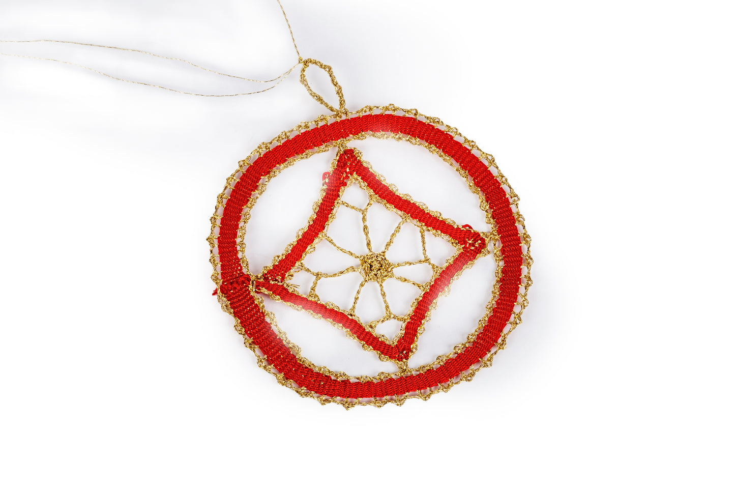 Decorazione pallina in merletto per albero di Natale