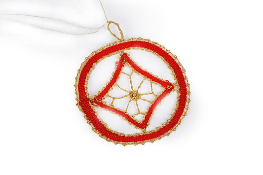 Decorazione pallina in merletto per albero di Natale