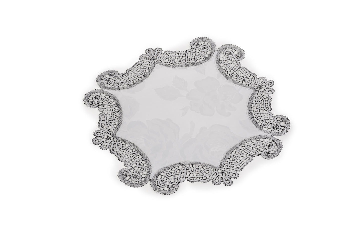 Centro in merletto a tombolo con staffa melange