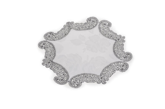 Centro in merletto a tombolo con staffa melange