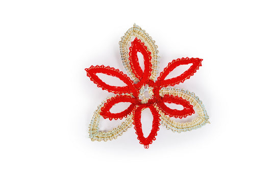 Decorazione fiore in merletto per albero di Natale