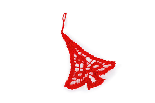 Decorazione alberello in merletto per albero di Natale