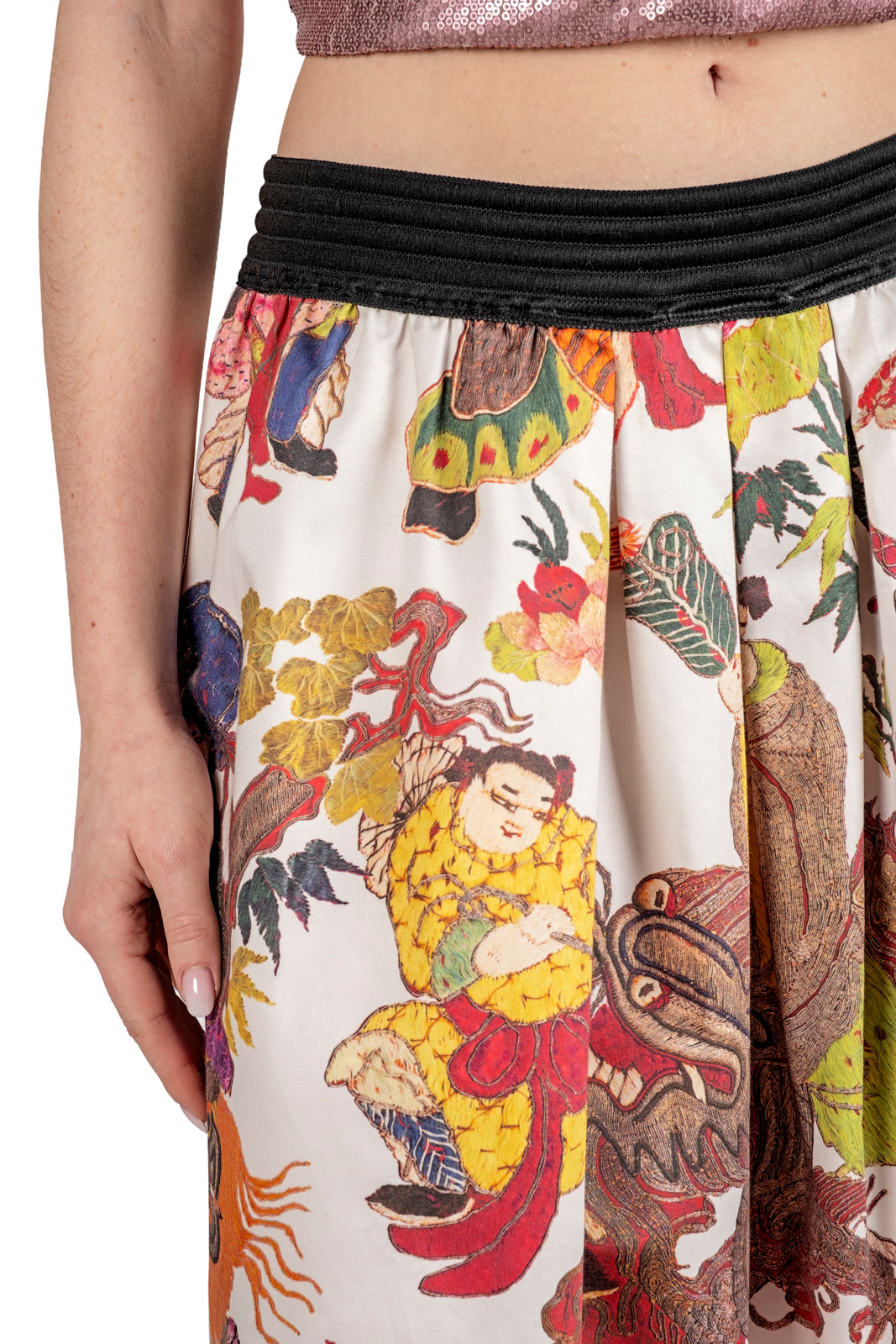 Look Oriental Dream 3 pezzi, gonna in seta stampata e due top mix&match