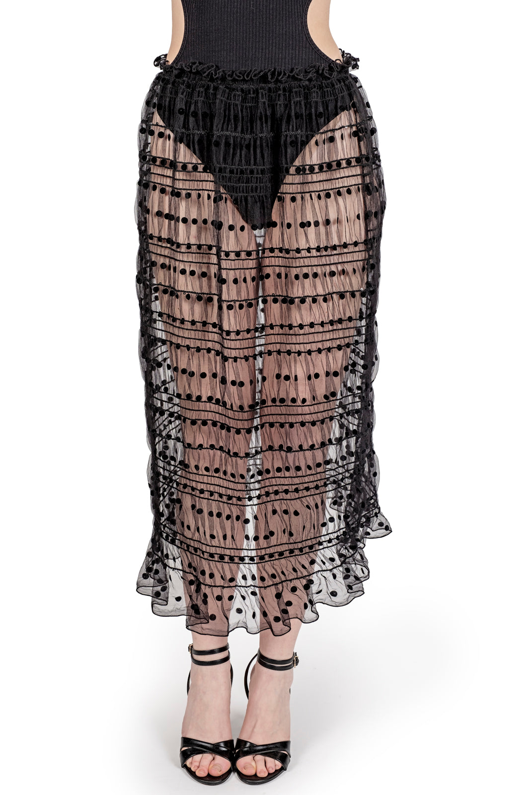 Nebula Skirt, Layering in Plumetis Tulle and Deadstock Embroidery