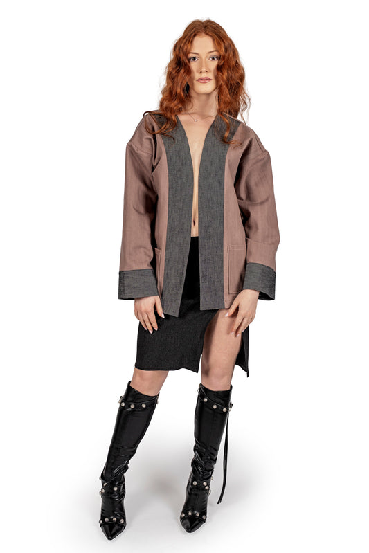 Giacca Urban Tiger, kimono artigianale in denim