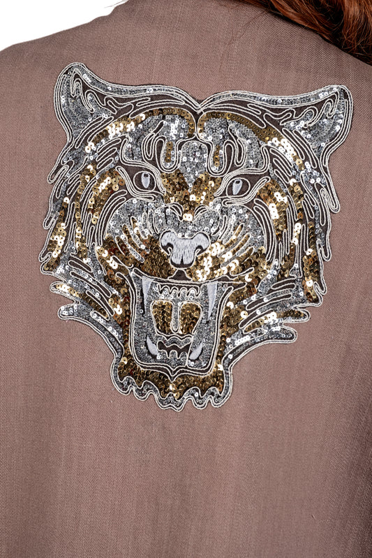 Giacca Urban Tiger, kimono artigianale in denim