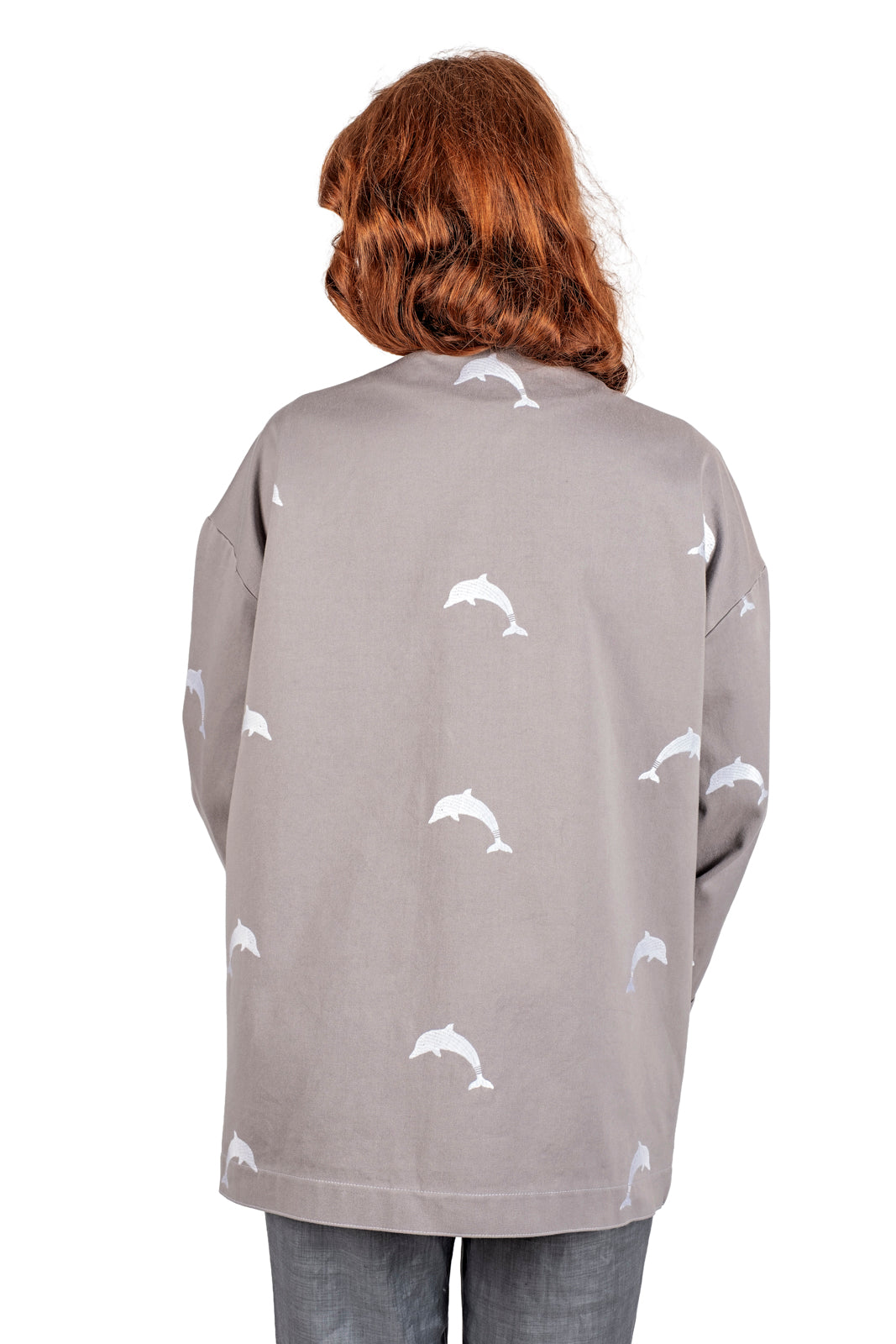 Kimono Dauphin tailored jacket in cotton and silk
