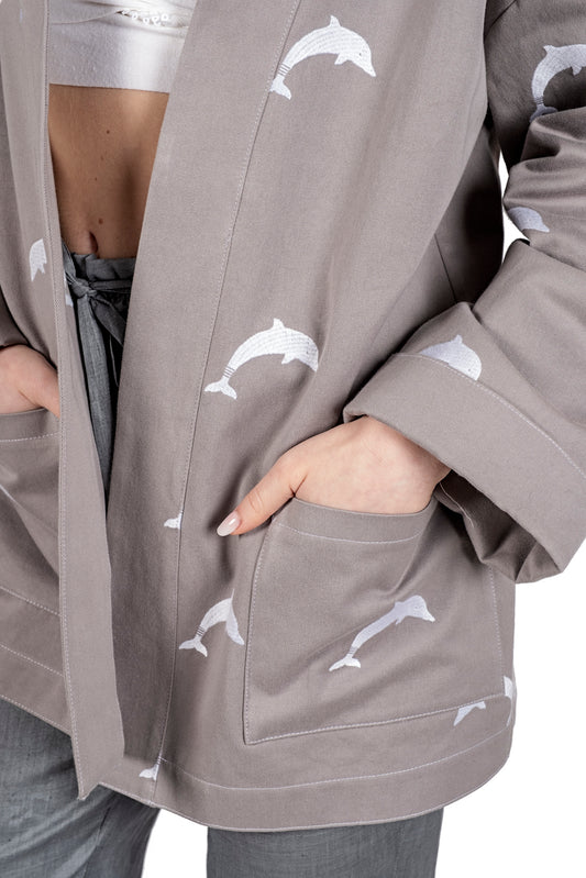 Kimono Dauphin giacca sartoriale in cotone e seta