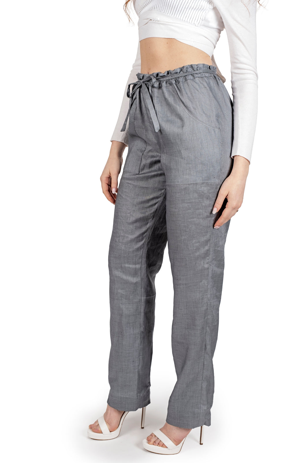 Linen palazzo trousers